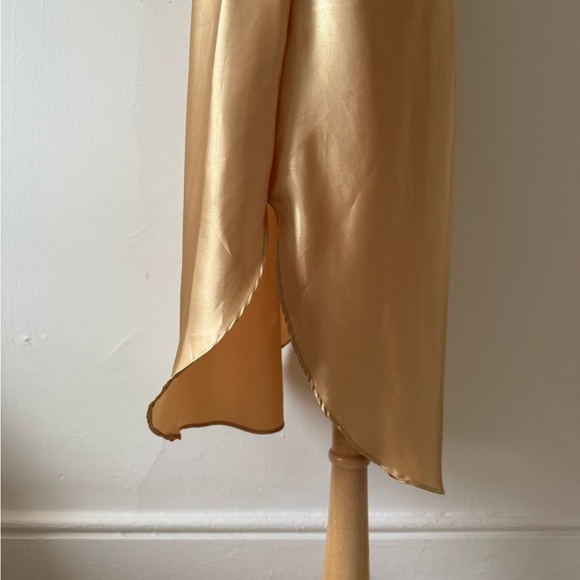 Vintage Victoria Steven’s Gold Slip Dress • Satin Lace Nightgown • Size Large - Picture 2 of 9